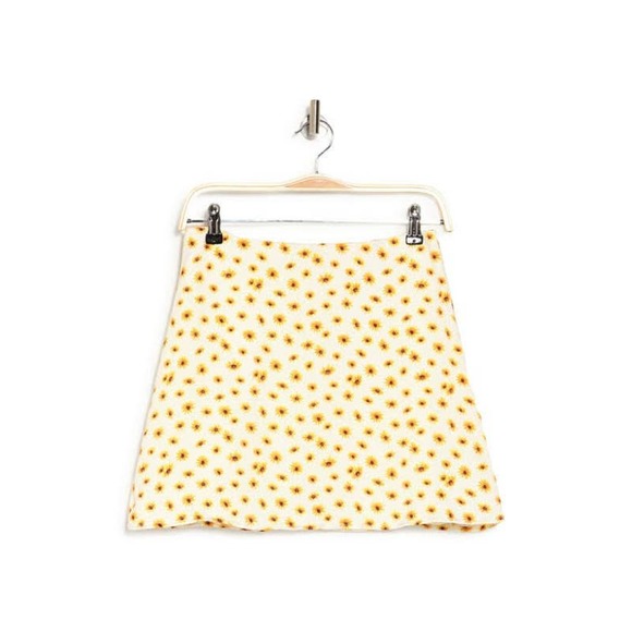 WeWoreWhat NWT Mini Slip Skirt Ditsy Daisies Ivory Multi Women's High Rise M - Picture 2 of 5